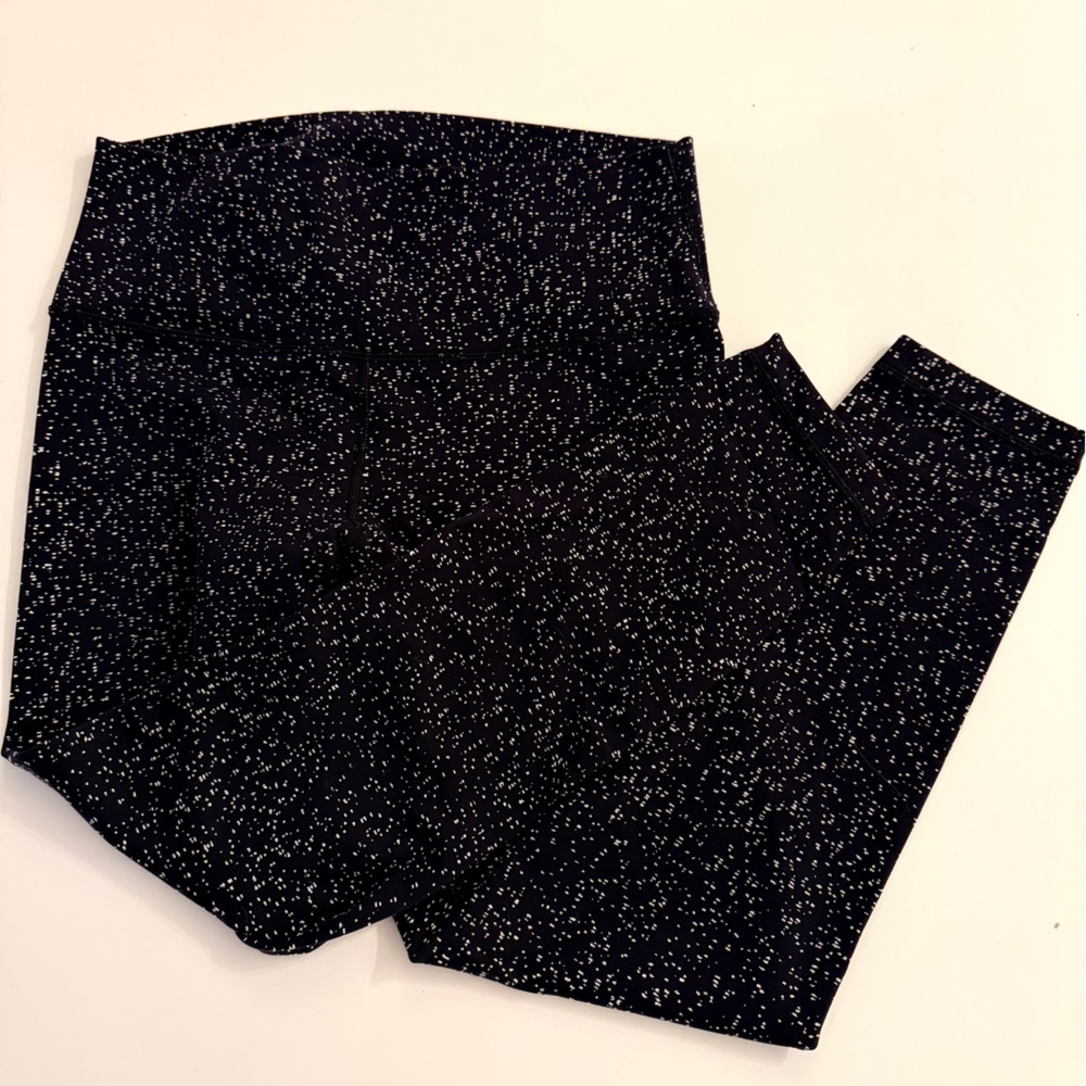 Lululemon Black White Speckled Leggings Size Appx 4 - Picture 4 of 7